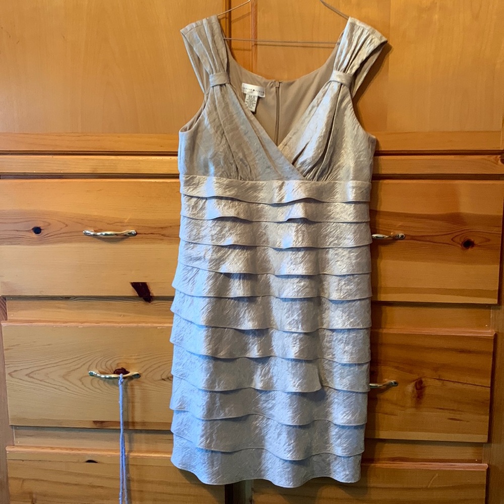 Vintage.  Gold shimmer london style size 12 cocktail dress